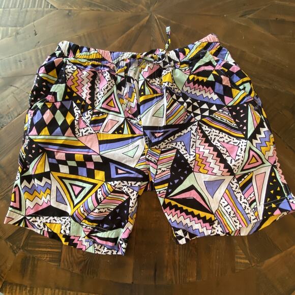 Massive Shorts Mens Large Multicolor Geometric 80s vtg Style Abstract Pattern - Picture 1 of 8